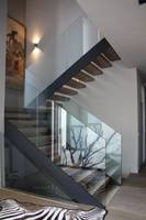 CBMmart Designs d'escaliers intérieurs modernes pour maison duplex, marches d'escalier en aluminium, plaque latérale, quille, escalier droit avec garde-corps en verre