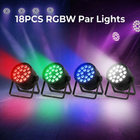 Projecteurs LED PAR RGBW 18 pièces IP33 110V-220V Finition Brillante Garantie 2 Ans pour Studios de Diffusion en Direct et Studios de Danse