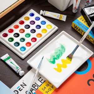 <span class=keywords><strong>Palette</strong></span> acrylique 24 puits <span class=keywords><strong>Palette</strong></span> d'artiste <span class=keywords><strong>aquarelle</strong></span> en céramique <span class=keywords><strong>Palette</strong></span> mixte en <span class=keywords><strong>porcelaine</strong></span> pour l'art - Product Image 5