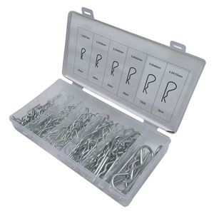 110pcs kẽm mạ thép cotter kẹp tóc R Clips Fastener Assortment Kit Hitch clevis Pin hộp-sản phẩm loại <span class=keywords><strong>pins</strong></span> - Product Image 5