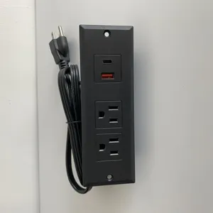 맞춤형 미국 사양 콘센트 2AC + 1USB + 1TYPE-C 소켓 데스크탑 매입형 전원 스트립 교류 발전기 전압 조정기 콘센트