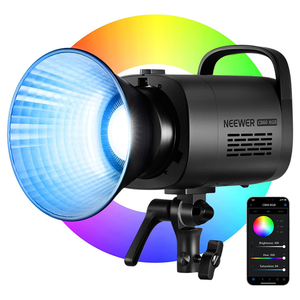 Lumière vidéo <span class=keywords><strong>LED</strong></span> <span class=keywords><strong>NEEWER</strong></span> CB60 <span class=keywords><strong>RGB</strong></span> 70W avec contrôle par application, monture Bowens, éclairage continu COB pleine couleur 18000Lux/1m CCT - Product Image 1