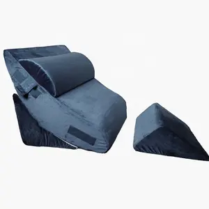 4 Piece Orthopedic Bed Wedge Pillow Set Adjustable Sleeping Reading Pillow Wedge Multi-function