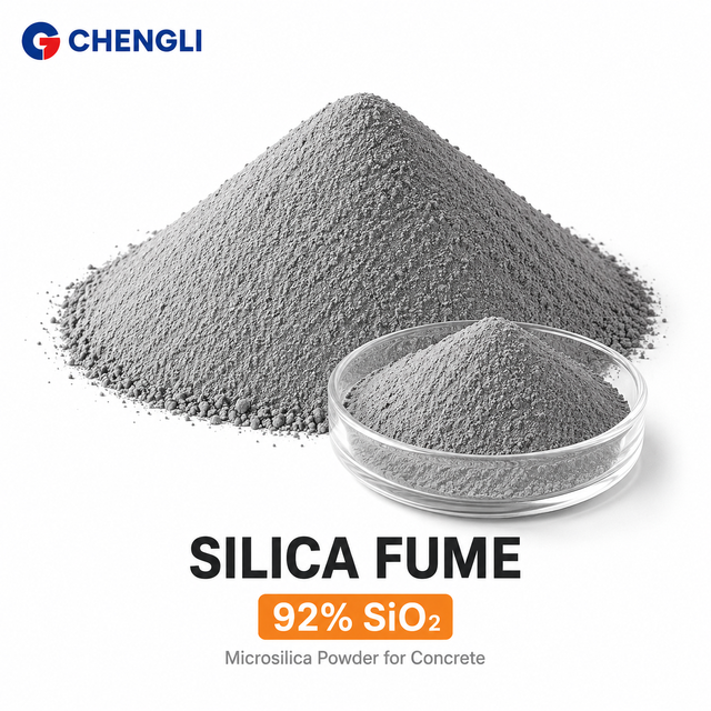 92% Silica Fume Microsilica Powder SiO2 Concrete Admixture CL-90 Semi-Enclosed for High Strength Concrete Mortar Activity Index