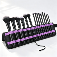 15-teiliges Make-up-Pinsel-Set mit schwarzem, mattem Griff, für Foundation, Puder, Rouge, Lidschatten, Detailpinsel, Kosmetikpinsel-Kit, individuelles Logo, Großhandel