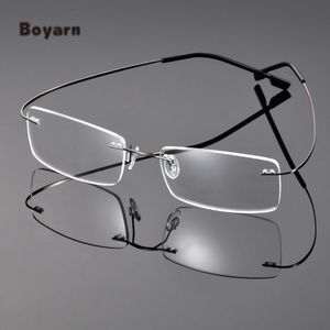 Очки для чтения bofyare, квадратные очки без оправы, титановая оптическая оправа, очки для чтения с синим светом, оптовая продажа с фабрики - Product Image 1