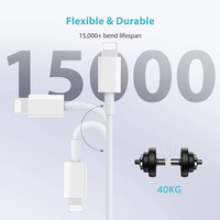 Cable de Carga Rápida USB C Tipo C a 8 Pines para Teléfono Móvil Apple, Cable de Datos TPE PD para iPhone, Precio de Fábrica, 1m/2m