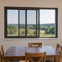 Fenêtre coulissante horizontale double vitrage en alliage d'aluminium JUNYAO, résistante aux ouragans, verre Low-E, joint EPDM, conforme aux normes NFRC AS2047 CE