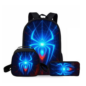 Conjunto <span class=keywords><strong>de</strong></span> mochila escolar <span class=keywords><strong>de</strong></span> tres piezas con estampado <span class=keywords><strong>de</strong></span> araña azul para niños, bolsa <span class=keywords><strong>de</strong></span> libros con bolsa <span class=keywords><strong>de</strong></span> almuerzo, bolsa <span class=keywords><strong>de</strong></span> bolígrafo para estudiantes, regalo para niños/niñas - Product Image 1