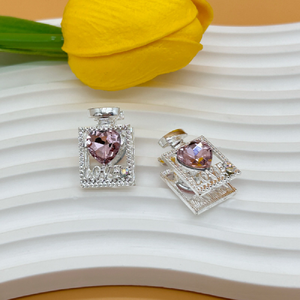 Perles en métal en forme de cœur, ornées de strass et de cristaux, pour stylos, bijoux DIY, chaînes de téléphone et accessoires - Product Image 4