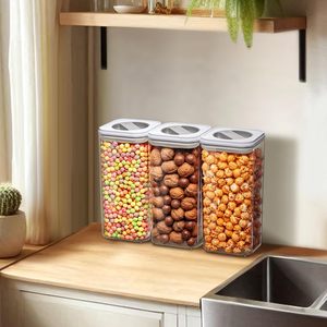Meilleur récipient de stockage alimentaire en plastique hermétique à long terme, moderne, multi-usages, pour aliments secs, pot de rangement pour la cuisine - Product Image 1