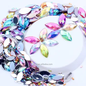 Craft DIY Gems Flatback Marquise Earth Facets Normal Colors Acrylic Rhinestone Strass Nail Art Decorations