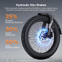 Vélo électrique pliable compact en alliage d'aluminium avec pneus larges, 8 vitesses, suspension intégrale, moteur 750W, système de suivi GPS, antivol, freins à disque hydrauliques