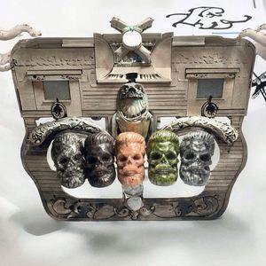 Calaveras de Caballero de 9 cm, Cristal Natural, Decoración para el Hogar, Regalo, Jade Verde, Yooperlite, Granate, Artesanía Tallada - Product Image 3