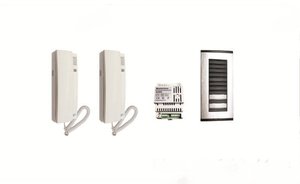 Kits d'entrée 3 + N avec couleur blanche, design élégant de style S, sonnette de porte de téléphone et transformateur, 2 boutons d'appel pour immeuble d'appartements - Product Image 4