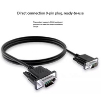 Cable de Extensión de Señal de Cobre DB9 Macho a Hembra, Cable Serial RS232 D-sub de 9 Pines, Negro, Venta de Fábrica