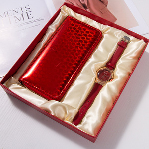 Women's Wallet And Watch Set Pink Holographic Heart Pattern <b>Gift</b> <b>Box</b> For Valentine's Day Mother's Day - Product Image 3