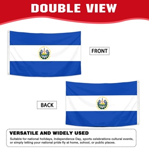 Fabricante de Banderas Deportivas Personalizadas, Bandera Nacional de El Salvador de 90x150cm, Bandera Salvadoreña Azul y Blanca de Poliéster - Product Image 3