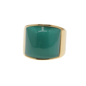 Bague en acier inoxydable pour homme/femme avec pierre d'opale multicolore, style punk, pour mariages, design exagéré - Product Image 5