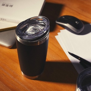 600ml Stainless Steel Vacuum Insulated Coffee Tumbler Lid <b>Straw</b> Double Wall Powder Coated Travel Mug Customizable Design 12-24 - Product Image 4