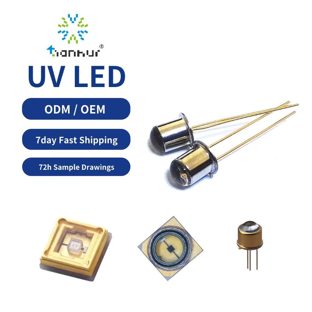 Tianhui UV LED Chip 420 365 375nm 385nm 405 415 430nm DIP Through Hole Metal 5mm UVA Leds