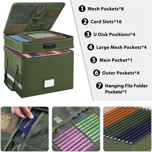 Огнеупорный ящик для документов, органайзер, папка для файлов с 13 карманами, Сумка для документов A4, запираемый органайзер для документов - Product Image 5