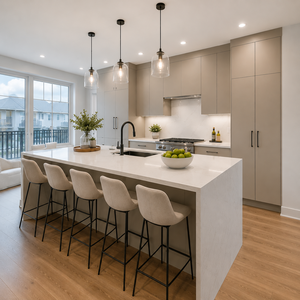 Mobili <span class=keywords><strong>da</strong></span> <span class=keywords><strong>Cucina</strong></span> Modulari Moderni in Acrilico con Pannello Piatto, Lavello e Rubinetto per Progetti di Appartamenti Multifamiliari - Product Image 1