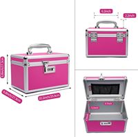 Kotak Penyimpanan Multiguna Minimalis Aluminium Brushed dengan Logo Custom untuk Perlengkapan Medis & Kosmetik, Warna Ungu untuk Hijau - 25.9x17.3x17.5cm