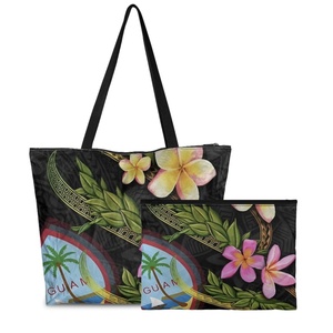 Guam <b>Pattern</b> Women Versatile Carryall Dropship POD Dupont <b>Paper</b> Sets 2pcs Shoulder Bag Polynesian Style Durable Handbag for Lady - Product Image 3