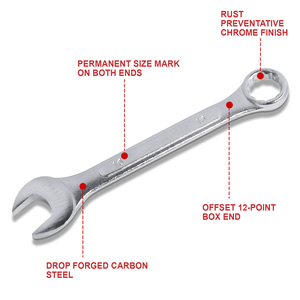 Set di Chiavi Combinate Industriali a Doppia Testa in Acciaio al Carbonio, 24 Pezzi Multi-Specifica, Personalizzabile OEM, 12 Pezzi Imperiali - Product Image 5