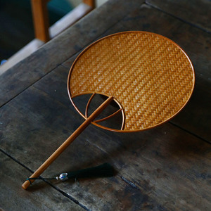 Handmade Bamboo Woven Fan Anji Origin Round Fan Summer Cooling Chinese <b>Retro</b> Waist Fan - Product Image 2