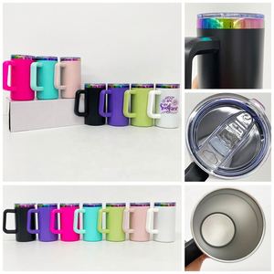 แก้วกาแฟสแตนเลสเคลือบสีรุ้งจากคลังสินค้าสหรัฐอเมริกา ขนาด 20 ออนซ์ พร้อมหูจับถอดได้ - Product Image 4