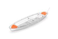 Kayak transparent en plastique transparent, cristal clair, PC, double siège, canoë transparent avec cadre en aluminium