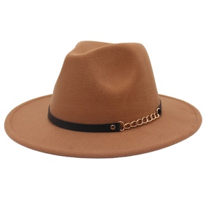 Sombrero Fedora de Caballero Shanghai Beach con Ala Ancha, Lana Suave, Estilo Casual Moderno para Exportación, Nuevo con Cadena y Cinturón - Product Image 5