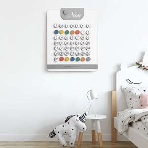Calendario Perpetuo Wozoom, Decoración de Pared, Rectángulo Gris, Diseño Minimalista, Decoración para Sala de Estar, Artículo Colgante para el Hogar - Product Image 3