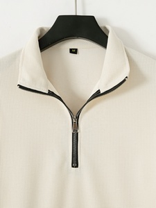 Custom Logo <strong>Men's</strong> Casual Half Zip Polo <strong>Shirts</strong> and Pants Two Pieces <strong>Sets</strong> <strong>Men</strong> Fall Spring Long Sleeve Waffle Suits - Product Image 4