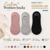Chaussettes en coton personnalisées pour femmes, jacquard, invisibles, antidérapantes, écologiques, respirantes, séchage rapide, pour un usage quotidien décontracté