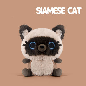 Boule de charbon chat siamois en peluche mignon oreiller de couchage poupée pour filles doux Polyester coton soulagement du Stress cadeau d'anniversaire ODM - Product Image 2