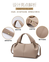 Sac fourre-tout Cloud pour femme, élégant, minimaliste, polyvalent, grande capacité, idéal pour les trajets quotidiens, doublure en polyester, fermeture magnétique