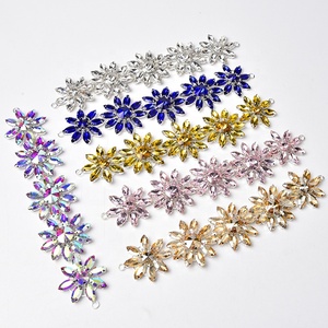 4x20cm ceintures à boucle tournesol couture strass Applique argent Base couleur cristal <span class=keywords><strong>Patch</strong></span> Diy vêtement pour robe de mariée chaussures chapeaux - Product Image 2