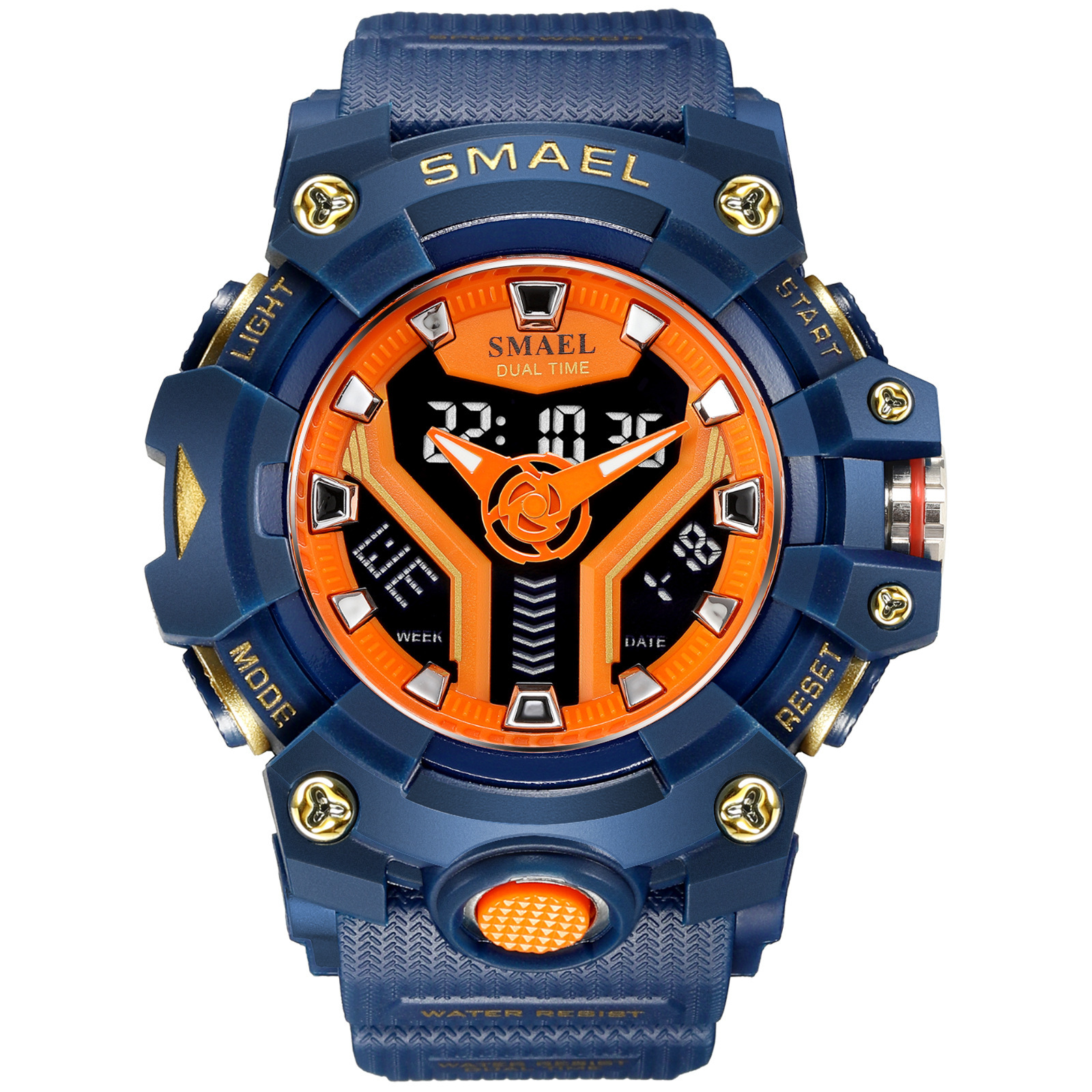 New Smael 8075 Sport Watch for Men | Dual Time Digital Wristwatch
