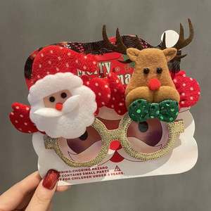 Lunettes de fête personnalisées Père Noël et rennes, accessoires photo, montures jetables en plastique pour événements de Noël, vente en gros - Product Image 6