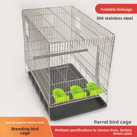 Cage d'élevage pour perroquets en acier inoxydable 304, pliable, anti-évasion, pour perroquets de taille moyenne, vente directe d'usine