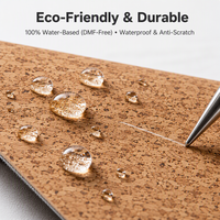 KEMERLIN 0,5mm Geprägtes Kork-Holzmaserung Wasserbasierter PU-Lederstoff Umweltfreundliches DMF-freies Synthetisches Kunstleder für Sofa und Autositz