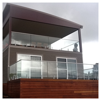 Balustrade en verre Prima moderne et minimaliste avec fixation par collier, anti-corrosion, polie, pour balcon de villa et escaliers intérieurs