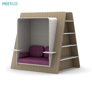 Office Working Studio Meeting Pod With Bookshelf and <b>Pad</b> Sectional Sofa Set for Living Room or Bedroom - Product Image 4