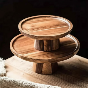 Présentoir à gâteau en bois d'acacia Vente en gros Présentoir à gâteau en bois d'acacia pour mariage Présentoir à gâteau en bois avec écorce - Product Image 1
