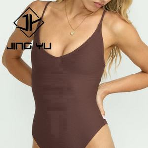 Traje de Baño de una Pieza para Mujer, Diseño Vintage Marrón con Tirantes Huecos, Fabricado con Nailon Reciclado de Alta Calidad - Product Image 6