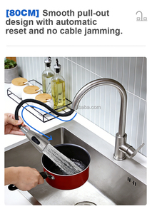 <span class=keywords><strong>Rubinetto</strong></span> <span class=keywords><strong>Miscelatore</strong></span> da Cucina Moderno di Lusso, Flessibile, di Alta Qualità, Estraibile, in Acciaio Inox, Montaggio su Piano, 2 Modalità - Product Image 4