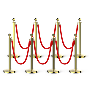 Crown Top Gold Traffic Barriers Hotel Bank VIP Crowd <strong>Queue</strong> <strong>Line</strong> Control Sign Red Carpet <strong>Stand</strong> with Velvet Ropes Barrier - Product Image 6